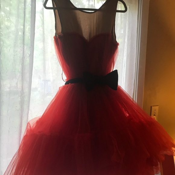 SOLD H&M Lanvin Collaboration - Red Tulle Dress - Picture 3 of 7
